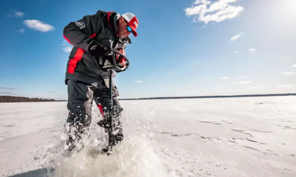 StrikeMaster ice fishing community anglers using augers on frozen lake winter fishing success stories
